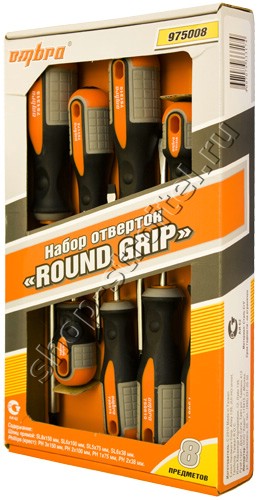 Увеличенная фотография Набор отверток OMBRA ROUND GRIP 8 пр. 975008